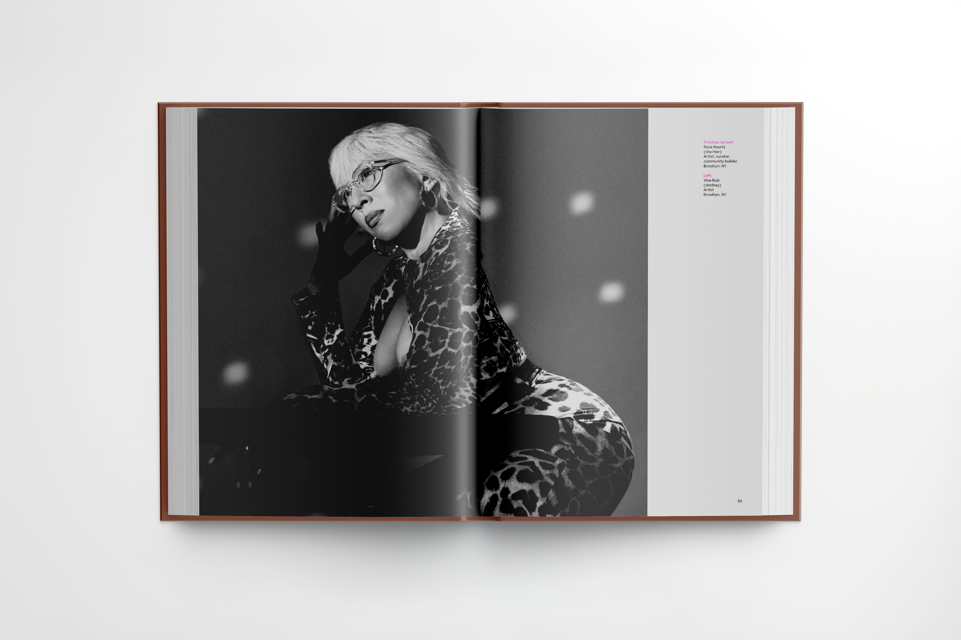 Different Leaf Season One spread with black and white portrait and editorial credits layout
