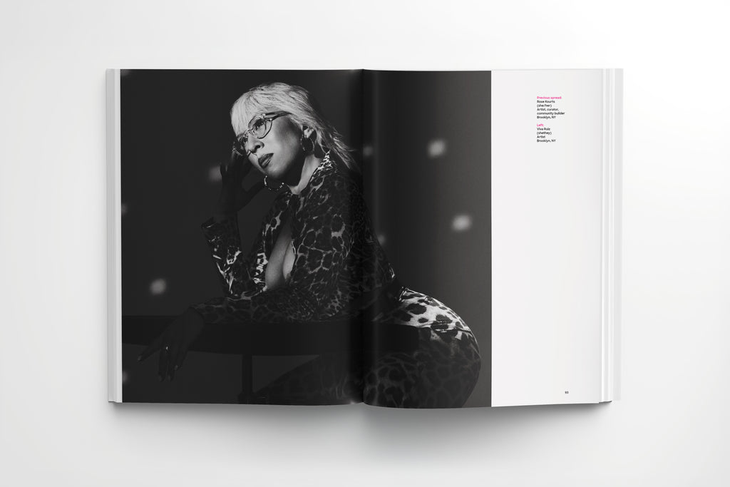 Different Leaf Season One spread with black and white portrait and editorial credits layout