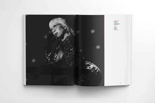 Different Leaf Season One spread with black and white portrait and editorial credits layout